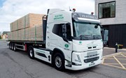 James Jones & Sons electric timber lorry being trialled in Lockerbie: Photo: Credit Creel Maritime Ltd
