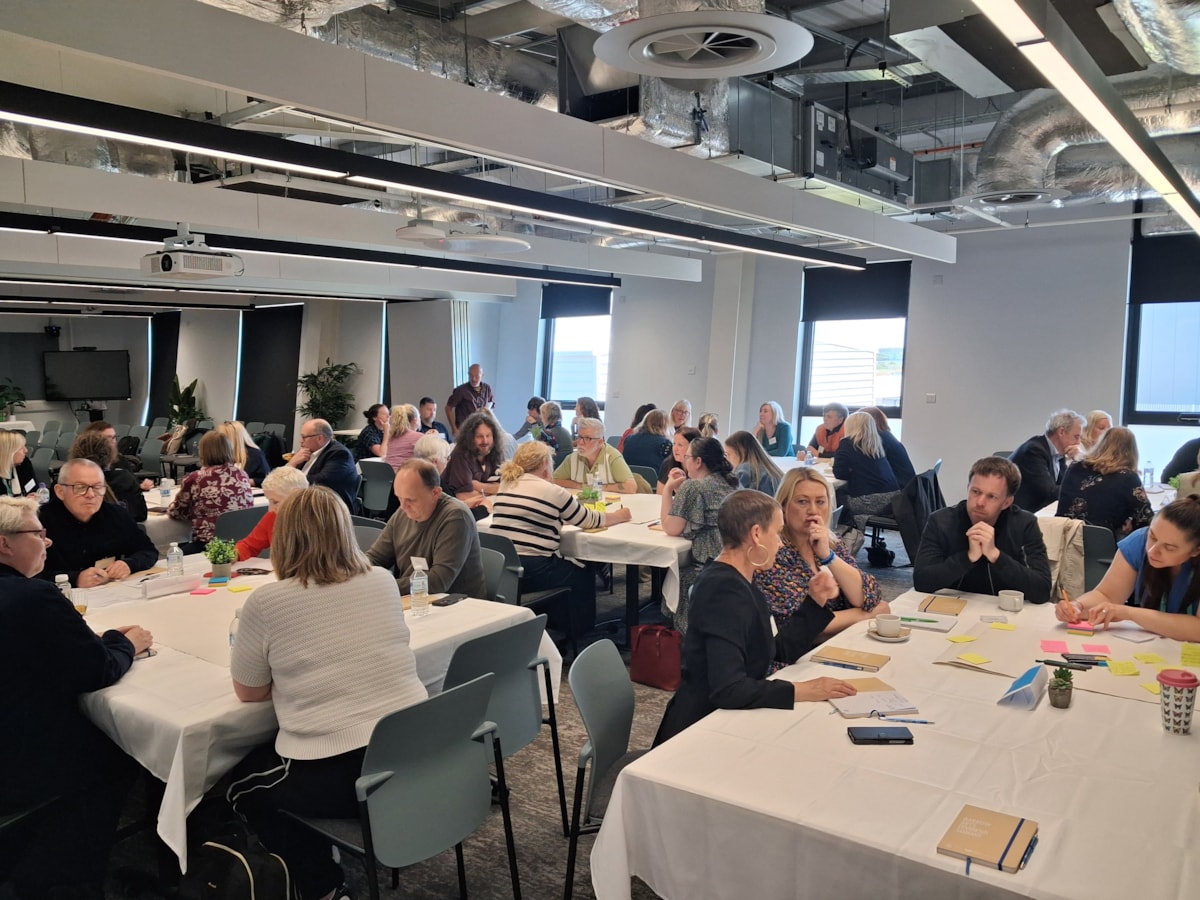 Teams worked together during the workshop at the Barrow Arts Dividend Summit