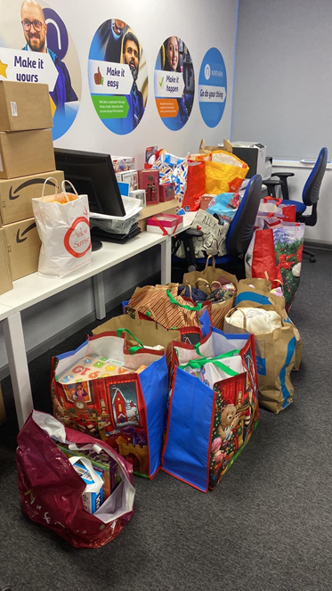 A pile of presents at Northern's offices