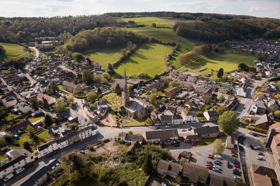 Aerial shot of Mitcheldean