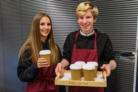The barista team made delicious coffees for the visitors