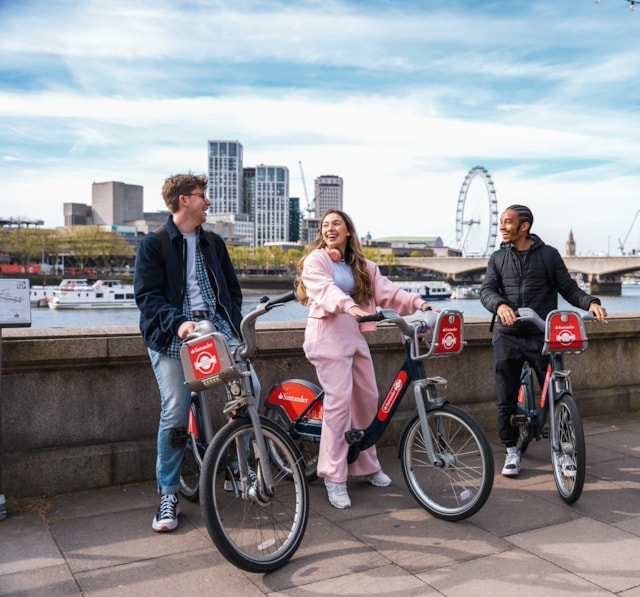TfL Image - Santander Cycle riders - River Thames