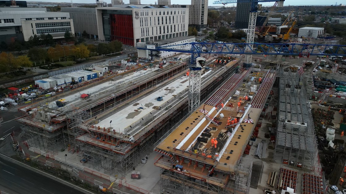 Curzon 3 Viaduct deck spans after concrete pour