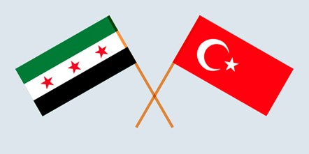 An image of the Syrian and Turkish flags