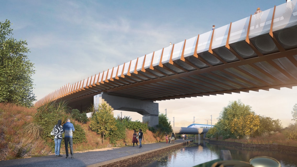 Saltley viaduct visual - image supplied by HS2 Ltd