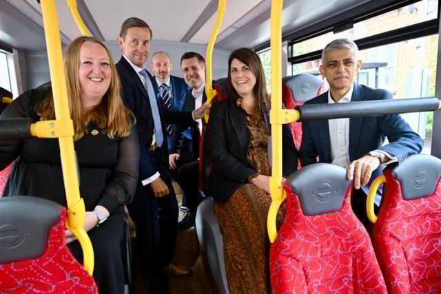 TfL Image - Mayor Sir Sadiq Khan with TfL, Transport UK and Wrightbus team