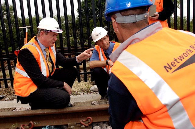 Rail Minister on the training track at Paddock Wood