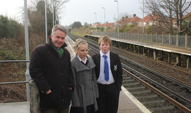 Platform improvements to reduce congestion at East Worthing station: Tim Loughton MP at East Worthing station where platforms will be widened