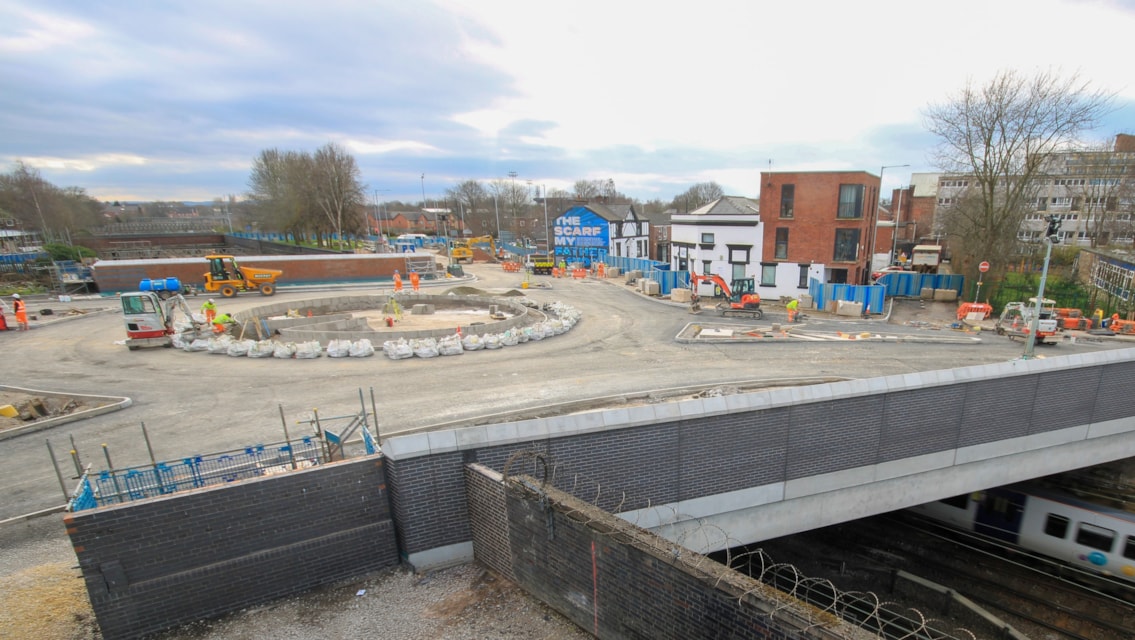 Date set for reopening of Stockport’s Greek Street roundabout: Stockport Greek Street-5