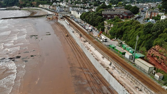 Another brick in the wall – key milestone reached in Dawlish: Dawlish sea wall 23 July