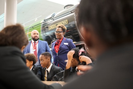 Pupils with LNER colleagues