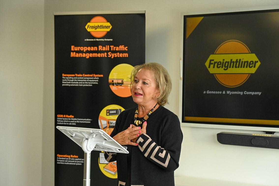Dame Rosie Winterton (MP Doncaster Central) at the opening of Freightliner Training Academy