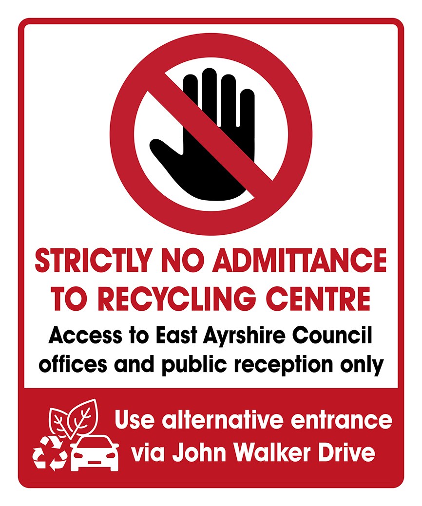 No entry to recycling centre sign3