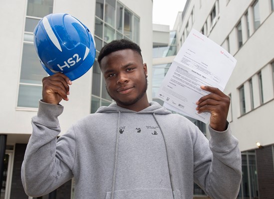 HS2 triples investment in T-Level students: Tyree Clarke from Wolverhampton was one of the first T Level students to graduate and secure a job on HS2