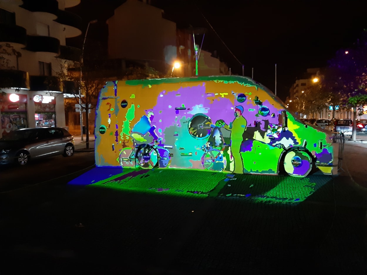 Light Night Leeds 2024: MAPP, by Dutch duo AlexP will capture the silhouettes of participants in amongst colourful images and patterns, all projected from an old-fashioned pram in the event's Briggate Zone.