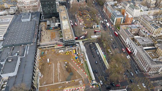 Aerial view of HS2's London Euston station works, January 2023 4
