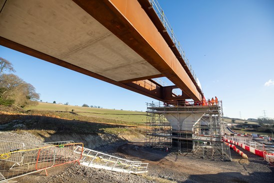 View of the underside of the Wendover Dean Viaduct showinhg the double composite structure