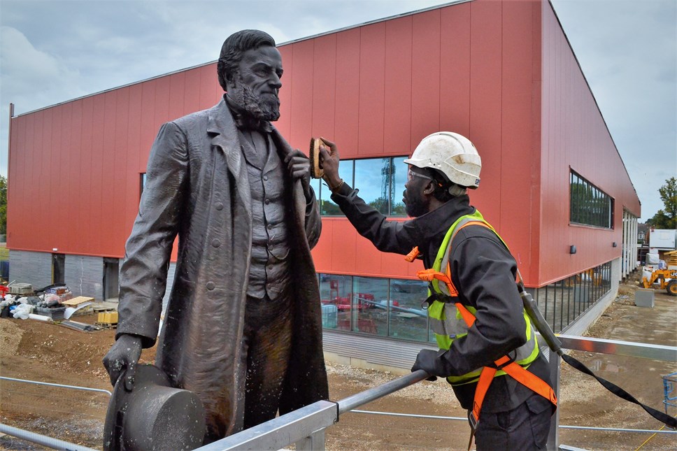 George Palmer statue clean
