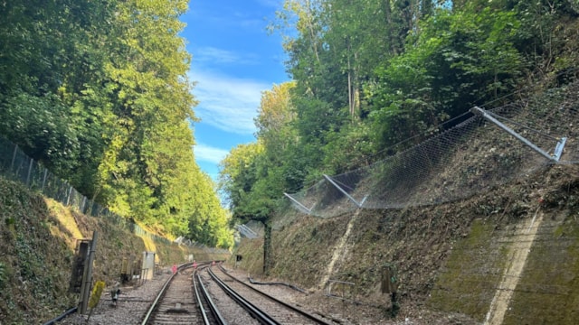 JOB DONE: Railway reopened between Ashford and Borough Green & Wrotham following nine days of major improvement work: Maidstone East Rock Cutting