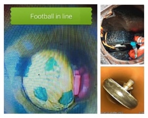 Football in sewer