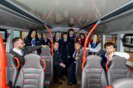 Now - Some of First West of England’s current female workforce pictured with Platform Inspector Steve Maynard recreating the 80-year-old photo.