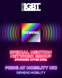 Siemens Mobilty Special Mention LGBT Awards: Siemens Mobilty Special Mention LGBT Awards