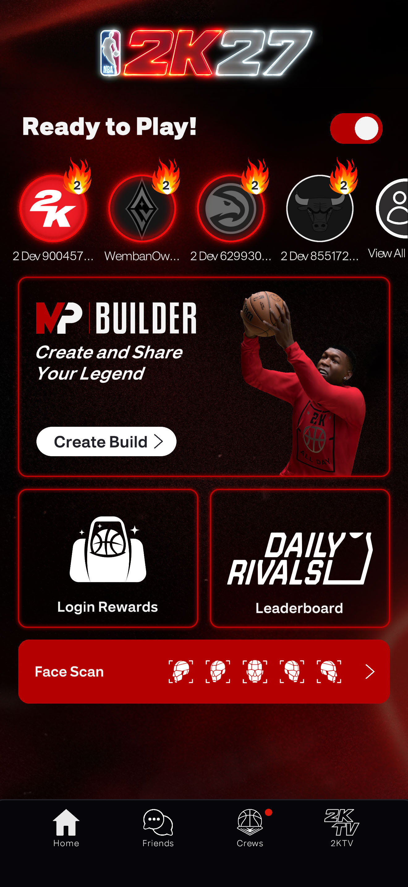 NBA 2K HQ MyPLAYER Builder screen showing shooting and playmaking attribute sliders with an overall rating of 99