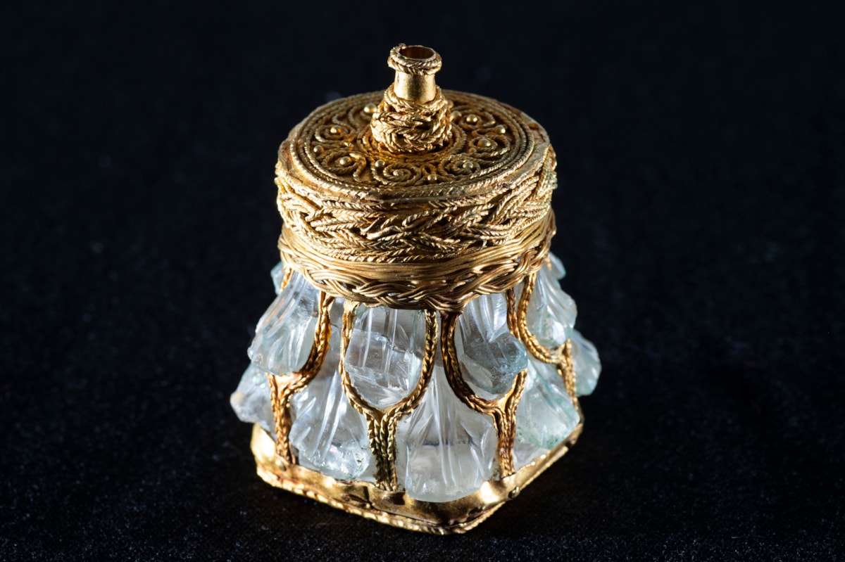 Rock crystal jar from the Galloway Hoard, image credit Neil Hanna