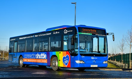 Go North East vaccination shuttle bus