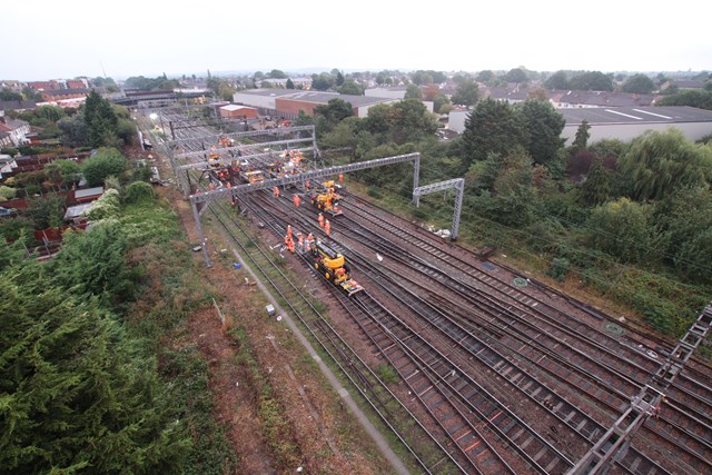 Further rail upgrades planned for 2017 to deliver a bigger and more reliable railway for passengers in London, Norfolk, Suffolk, Essex and Cambridgeshire: Gidea Park overhead wire project