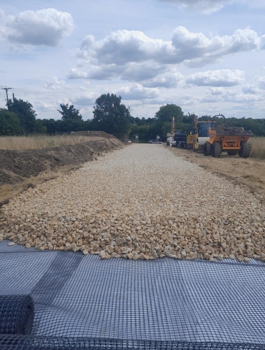Flying Arch bridge access road constructed 3 July 2025 (Network Rail)