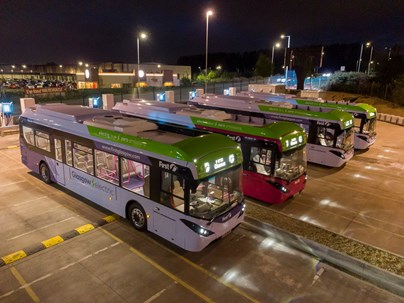 First Bus Electrics charging up overnight