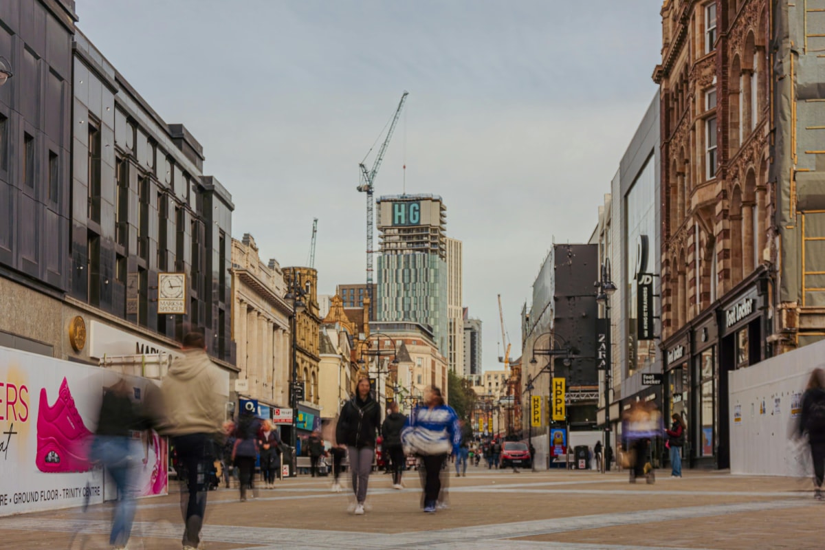 Pedestrians Leeds high street