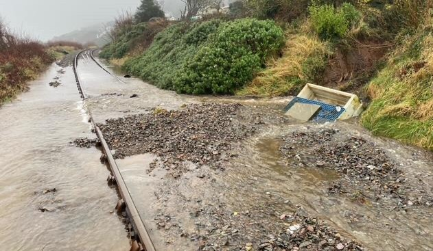 Railway staff working around the clock to clear Storm Christoph aftermath: Cambrian line flood jan 2021