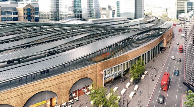 Computer-generated images show new public space and entrance planned for London Bridge station: London Bridge Tooley St aerial CGI
