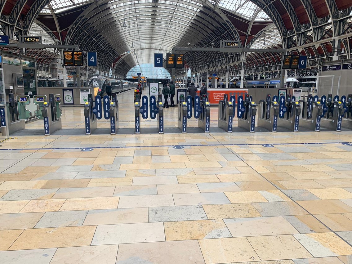 Paddington also has extra signs to help people stay safe at stations