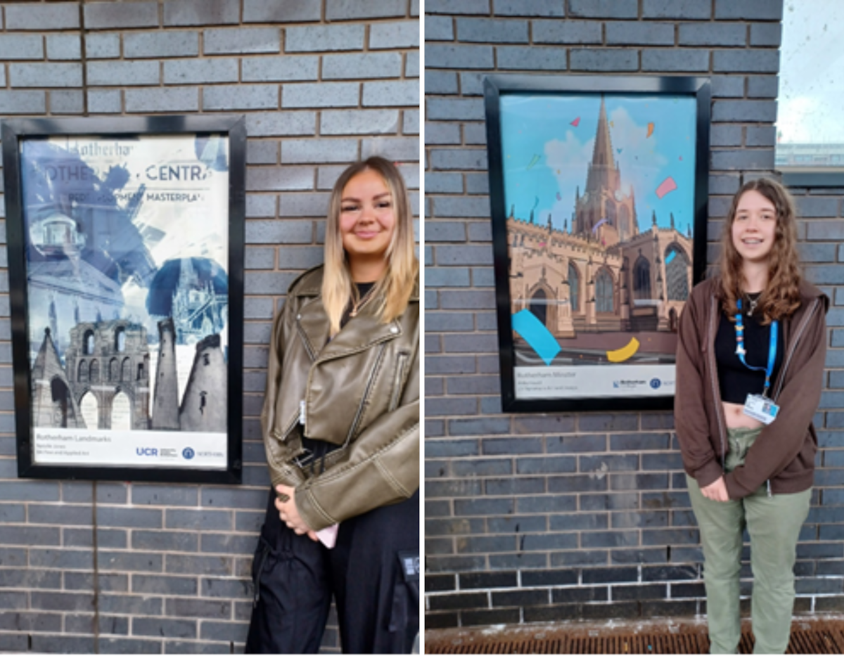 Images of the artwork on display at Rotherham Central Station