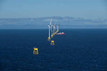Red vessel is the Seaway Phoenix employed to undertake inter-array cable installation (the cable strings that run between the turbines and the Offshore supply platform.