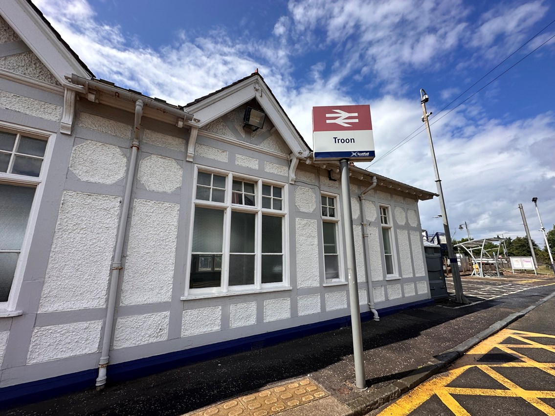 Sign at station building