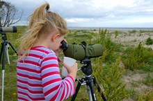 Wildlife watching with telescopes at Tentsmuir NNR  ©Lorne Gill/NatureScot