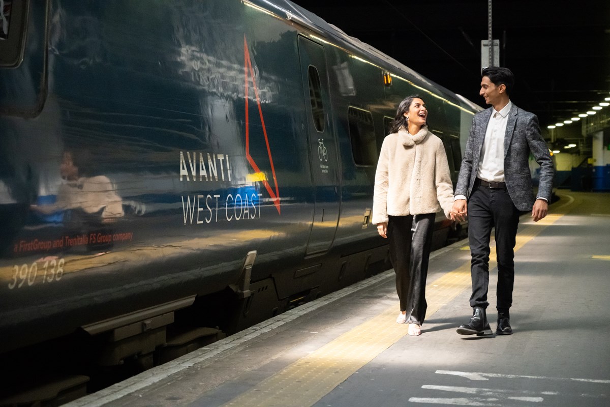 Avanti West Coast Euston Proposal 11: (L-R): Vidya Patel and Nirmal Chohan at Euston station
