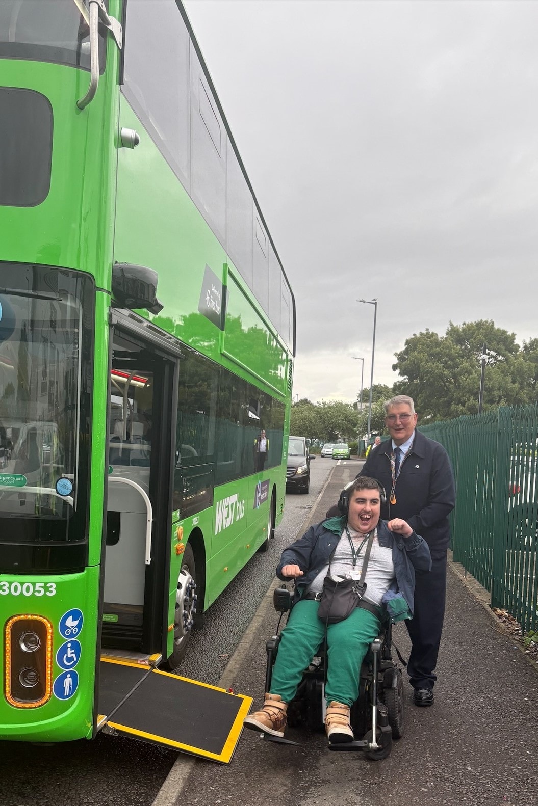Hengrove depot first electric bus passenger