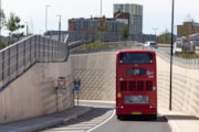 TfL Image - 129 bus using the Silvertown Tunnel: TfL Image - 129 bus using the Silvertown Tunnel