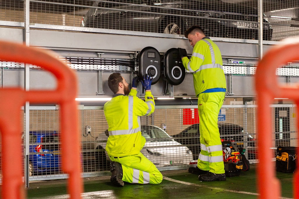 E.ON EV charging install Coventry car park