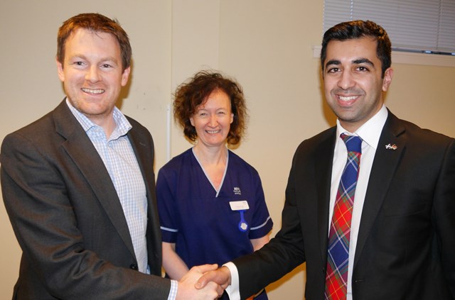 Humza Yousaf announces £9m for Malawi: International Development Minister with Dr Ewan Brown and Fiona Taylor from the Edinburgh Malawi Cancer Partnership, which is to receive£185,340 from the 2015-2018 Malawi Development Programme.