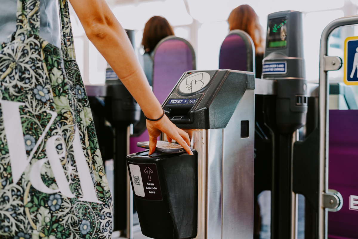 E-ticket being scanned