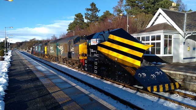 Network Rail ploughs ahead with £1.7m winter fleet refurbishment: Refurbished Independent plough on journey from Derby to Scotland