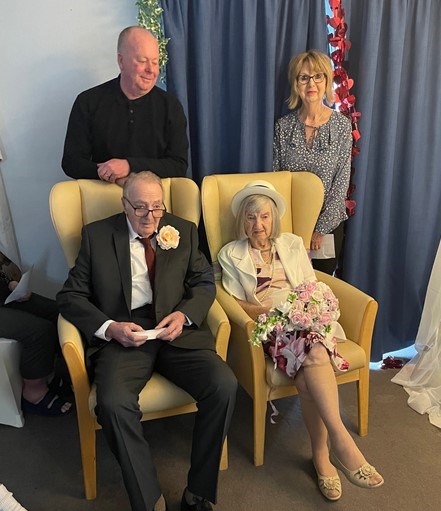 Donald and Margaret at the Valentine's Day renewal with his son Graham and her daughter Jane