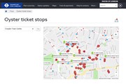 TfL Image - Oyster Ticket Stop map on the TfL website – Copyright TfL