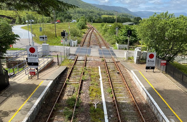 Road closure enables Strathcarron level crossing safety inspection: Strathcarron LX 3